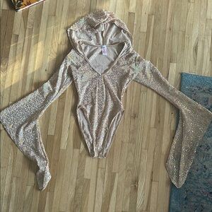 Sequin Bell Sleeve Bodysuit